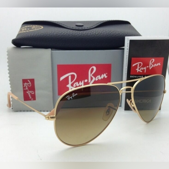 LIKE NEW Ray-Ban Aviator RB3025 Gradient Brown Sunglasses for Men and Women - Picture 9 of 16